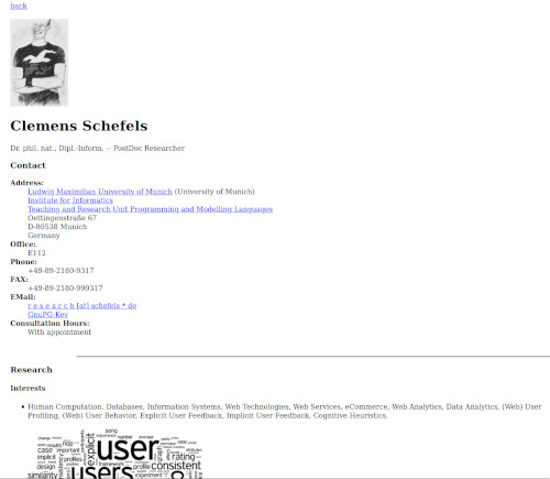 screenshot of my web page from 2010